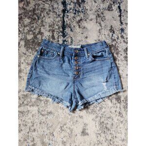 Altar'd State Women's 26 Distressed 5-button Denim Shorts Cotton‎